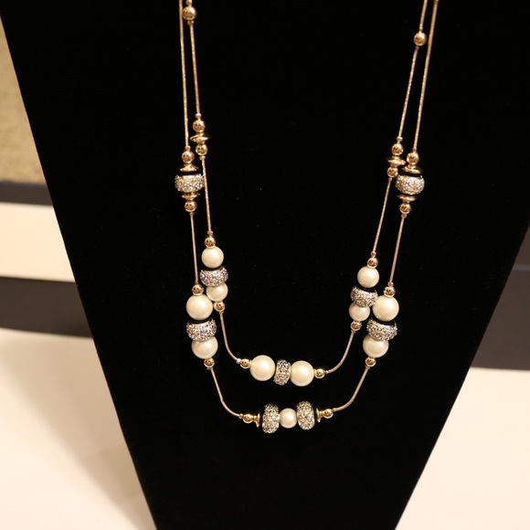 New w tags Dillard’s pearl & silver layer necklace - Picture 7 of 8